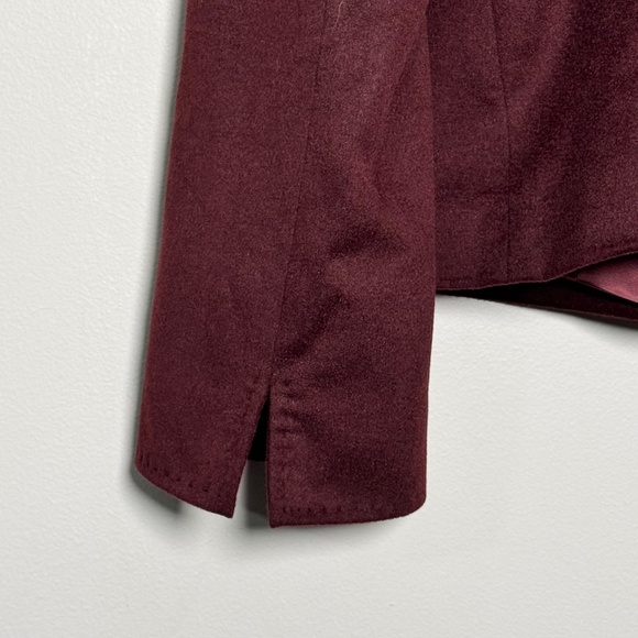 Lafayette 148 Notched Lapel Single-Breasted Bordeaux Wool Angora Blazer Sz 12 - Picture 6 of 10